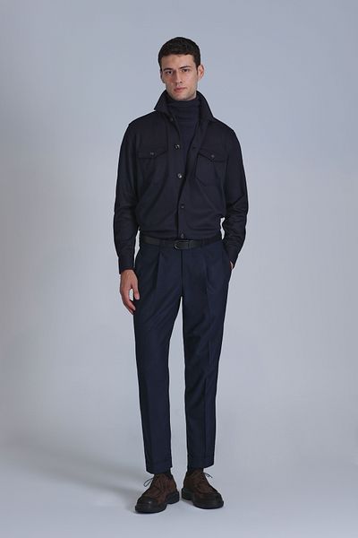 Lufian Cameron Men - Slim Fit тъмносиня базова риза