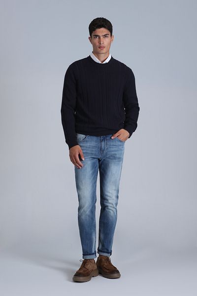 Lufian Men's Navy Blue Lucky Sweater