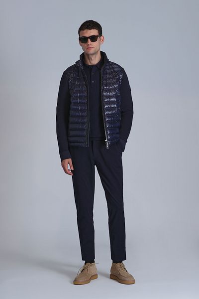 Lufian Ανδρικό παλτό Glenn Goose Feather Navy Blue