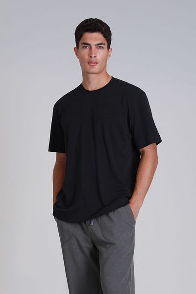Lufian Men's Basic Black T-Shirt - Casa