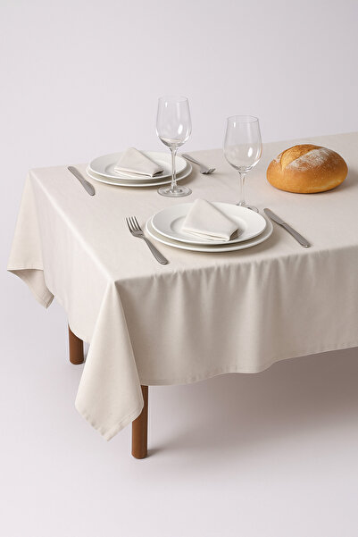 Mirilliahome Natural Linen Tablecloth – Beige Color Modern Tablecloth