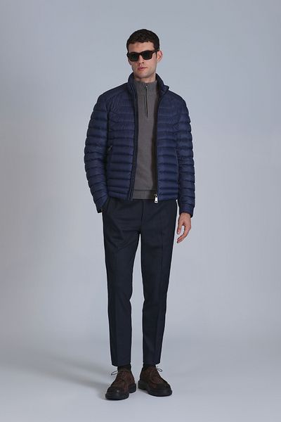 Lufian Ανδρικό παλτό Andy Goose Feather Navy Blue
