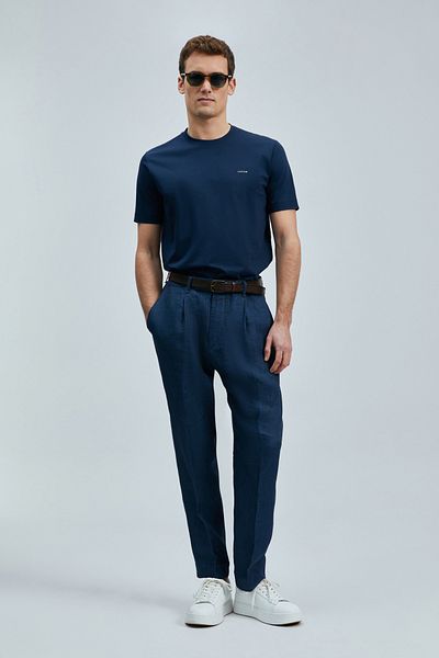 Lufian Μπλουζάκι Bran Modern Graphic Navy Blue