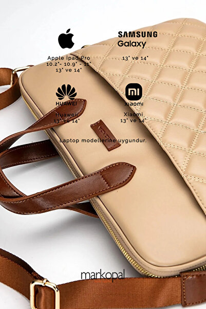 MORCA حقيبة كمبيوتر محمول بحزام لجهاز ماك بوك، حافظة كمبيوتر محمول مقاس 13 بوصة - 14 بوصة و15 بوصة - 16 بوصة من جلد المنك المبطن