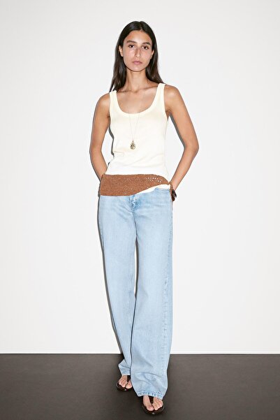 Massimo Dutti Askılı %100 pamuklu bluz