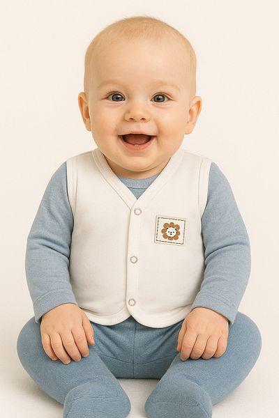 minipanda Seasonal Combed Cotton Baby Vest 100% Cotton
