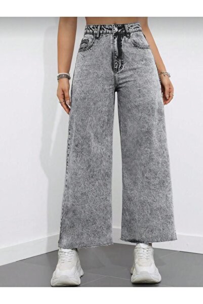moda camiya Midi Boy Antrasit Kadın Kot Pantolono 4444-44