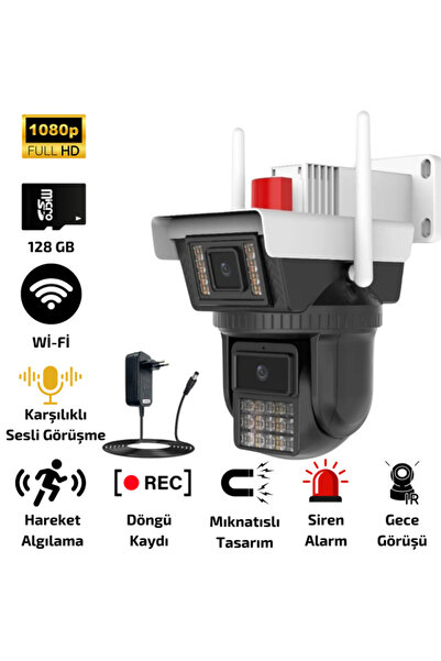 SONREİR Wifi 6MP IP Güvenlik Kamerası 256GB, Hareketli, Kablosuz, Gece Görüşü, Kişi Takip, Türkçe O-KAM 3040