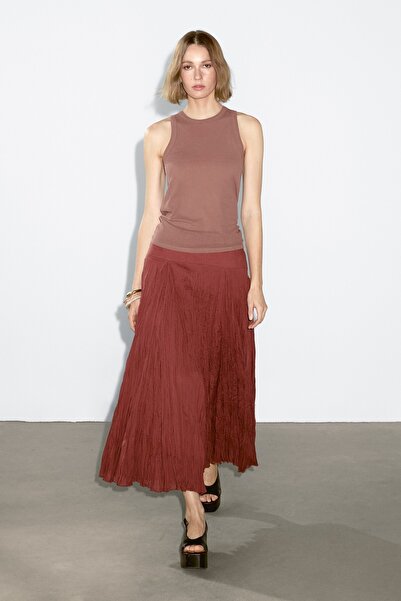 Massimo Dutti %100 pamuklu halter yaka top