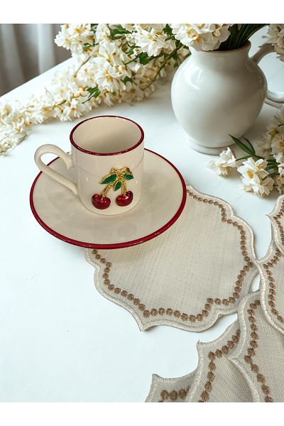 safestore Presentation Napkin, Cocktail Napkin Coffee Side Presentation Holder Embroidered Coffee Side 6 Pieces Fabric Presentation Napkin
