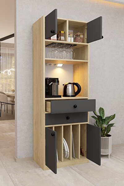 DEMİRBAL MOBİLYA MDF KAHVE KÖŞESİ DOLABI KADEHLİK