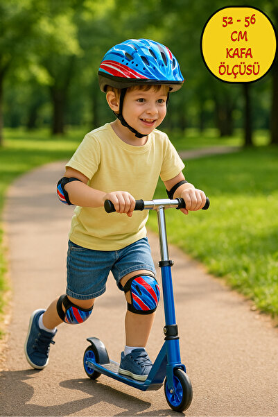 TOYFEST Bisiklet Kaykay Paten Scooter için Koruyucu Kask Dizlik Dirseklik Set...