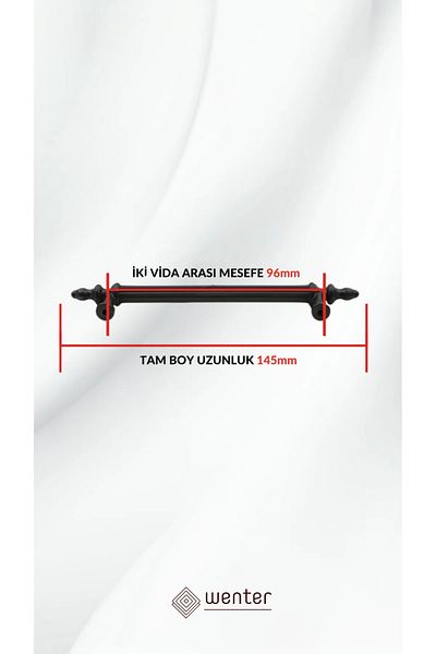 MKLAKS Mâner pentru țeavă sertar dulap mobilă din plastic negru de 96 mm – design elegant și durabil