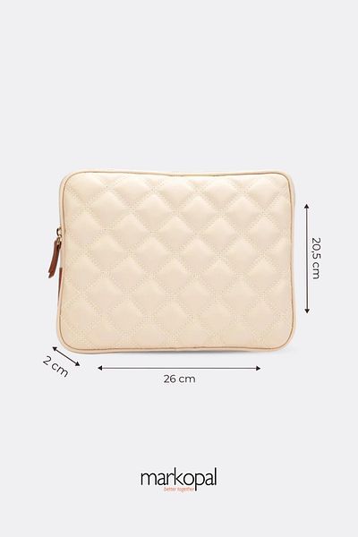 MORCA - Unisex Ipad Air Ipad Pro & Matepad & Galaxy Tablet Case 11" Leather Quilted - Beige