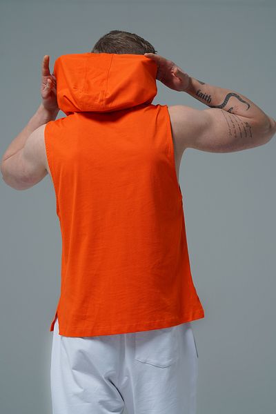 George Phoenix Pure Comfort - Orange Relaxed Fit Hooded Men's Sports Tank Top