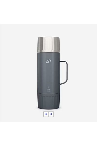 Decathlon 1,5 L Capacity Black Thermos Stainless Steel 12,5 cm X 29 cm Dimensions