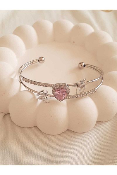 bijoux uniques Steel Adjustable Heart&Butterfly Bracelet&Ring Set
