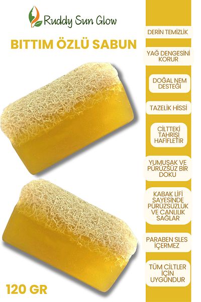 RUDDYSUN Pumpkin Fiber Bıttım Extract Soap Handmade Natural 120 Gr