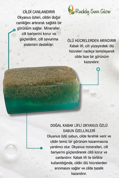 RUDDYSUN Pumpkin Fiber Ocean Extract Soap Handmade Natural 120Gr