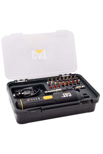Caterpillar مفك براغي لاسلكي Cat 3.8 فولت Dx1110 مع حامل مغناطيسي للبت وقابلية الشحن عبر USB