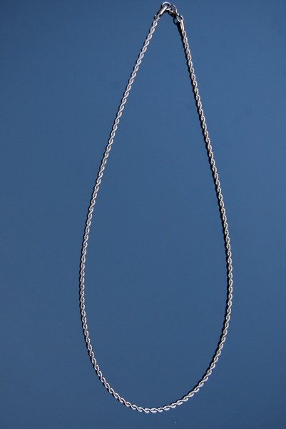 Rua Jewelry Steel Twist Rope Necklace 3mm Silver Color |   No Tarnish, Unisex, 2 Years Warranty