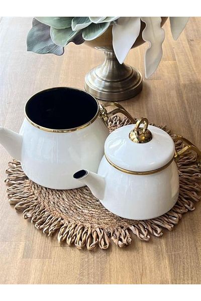 ROSSEV Doroty White Enamel Teapot