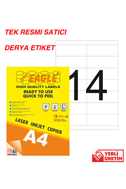 Derya Eagle Ac4086 105x40mm Laser/lazer A4 Etichetă autoadezivă