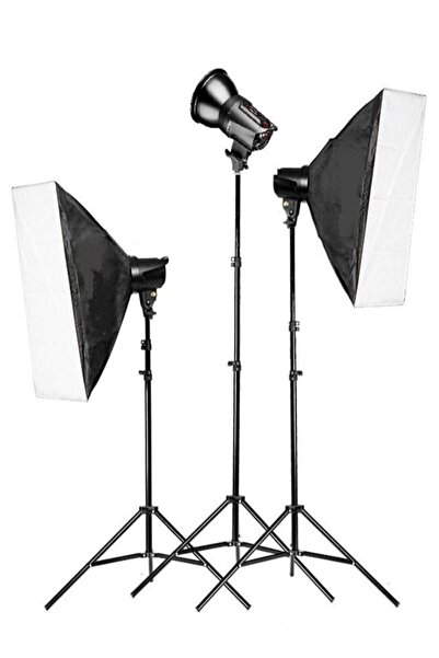 Deyatech Tolifo Paraflaşh Seti 400w 3lü Paraflaşh Softbox 50x70cm Paraflaş Seti