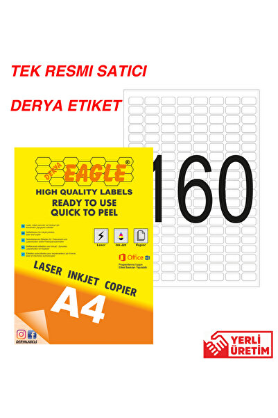 Derya Eagle Ac4055 22x12mm Laser/lazer A4 Etichetă autoadezivă