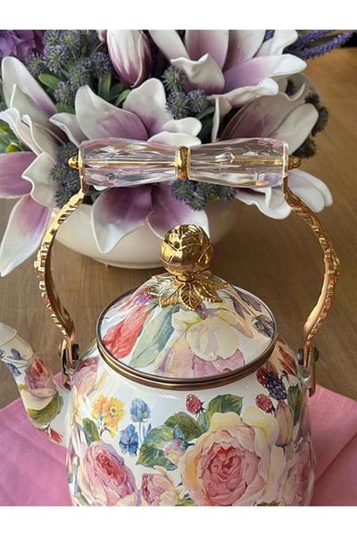 ROSSEV Enameled Rose Kettle