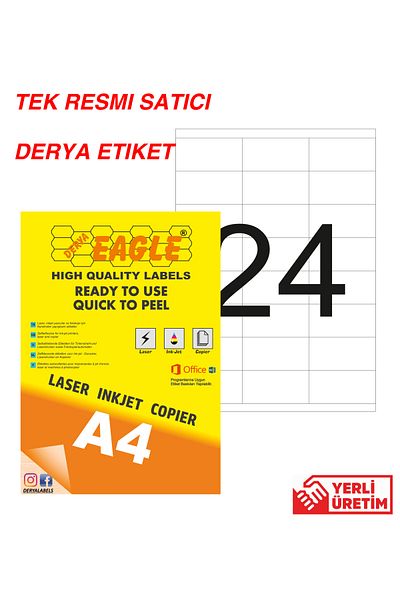 Derya Eagle Ac4018 70x35mm Laser/lazer A4 Etichetă autoadezivă
