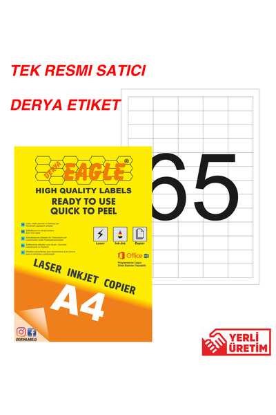 Derya Eagle Ac4016 38x21,2mm Laser/lazer A4 Etichetă autoadezivă