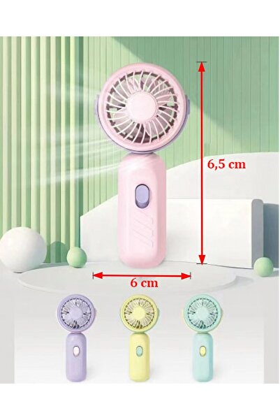 Paras Ticaret Mor Renk El Fanı El Vantilatörü Serinletici Fan (1 ADET) (EBAT: 6,5 CM X 6 CM) Piller Dahil
