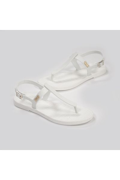 Tkees Women's White Flip Flops Beach Sandals Tk-P102