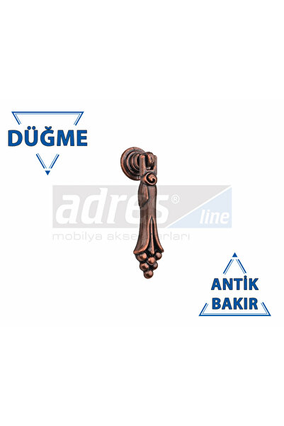 adresline Üzümlü Sallama Düğme 8'li Antik Bakır