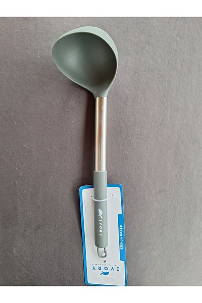EMPA A V M Ivory Fireproof Non-Stick Steel Handle Silicone Tip Ladle