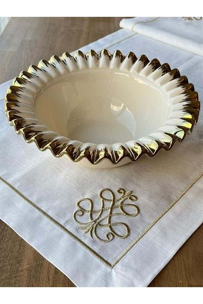 ROY KING Royking Daisy Round Salad Bowl Gold 28 Cm
