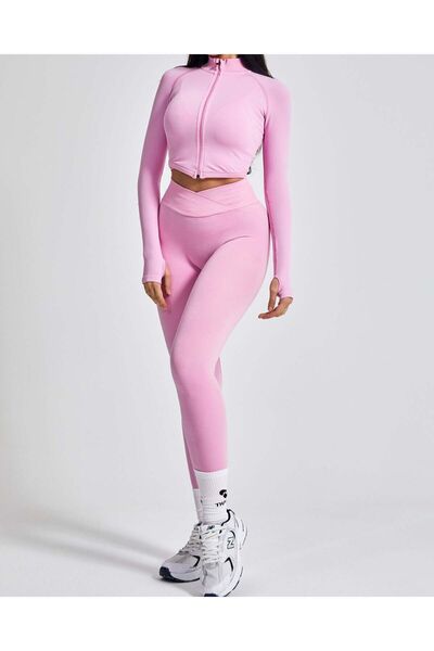 THALISE Pink V Scrunch Seamless Leggings