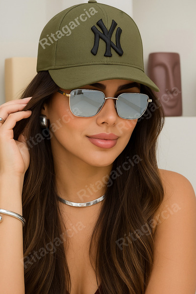 Ritagarcia Unisex Ny Haki-siyah Nakışlı Haki Kep Şapka