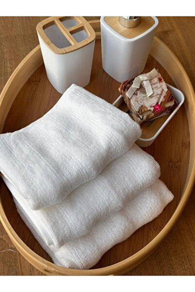 The Mia Bamboo White 3-Piece Hand Towel 50x30 Cm