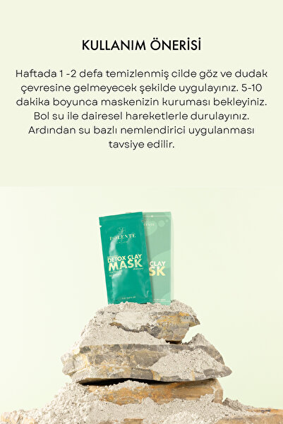 Polente Natural Spiriluna Yosunlu Detox Kil Maskesi (8 ML X 8 ADET)