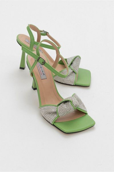 Niloshka Glitter Green Stone Sandals