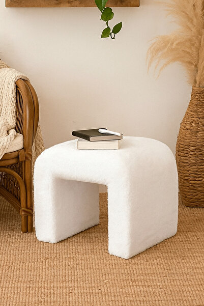 Zem Larissa Puf, Welsoft Kumaş Beyaz