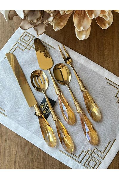 ROSSEV طقم ملاعق تقديم عسل دايموند 5 قطع