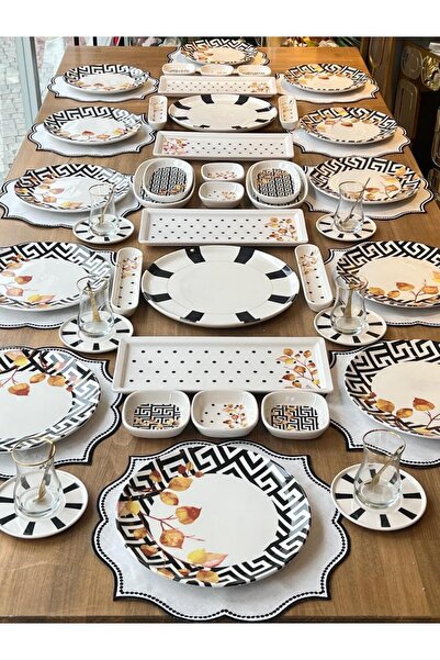 ROSSEV Kahvaltı Takımı Güz 82 Parça 12 Kişilik