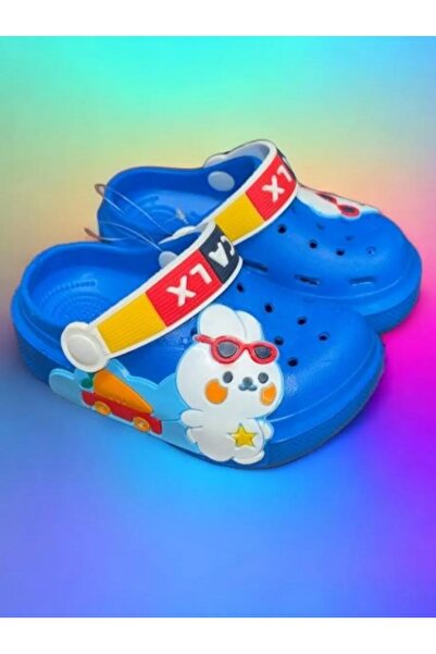 Calx tavşan havuç figürlü plaj havuz deniz kreş sandalet terlik