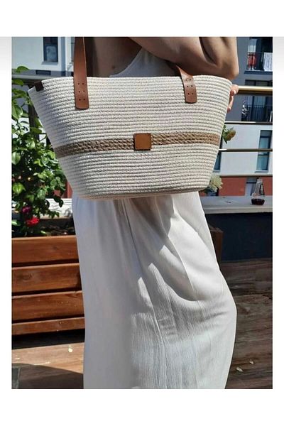 epncollection Women's Straw Bag Tres Rope Bag