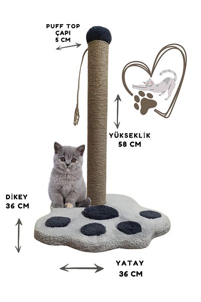 Rexon Cat Scratching Board with Paw Model 50 cm Large Size Scratching Cat Playground with Plush Head