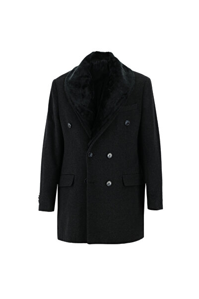 Abdullah Kiğılı Fur Collar Cashmere Coat