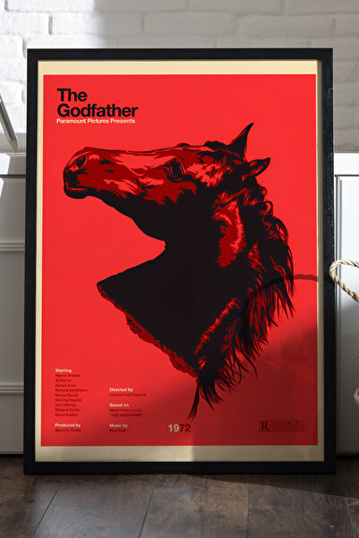 Duvarda Poster The Godfather cu ramă din lemn negru, pictură murală cu temati...